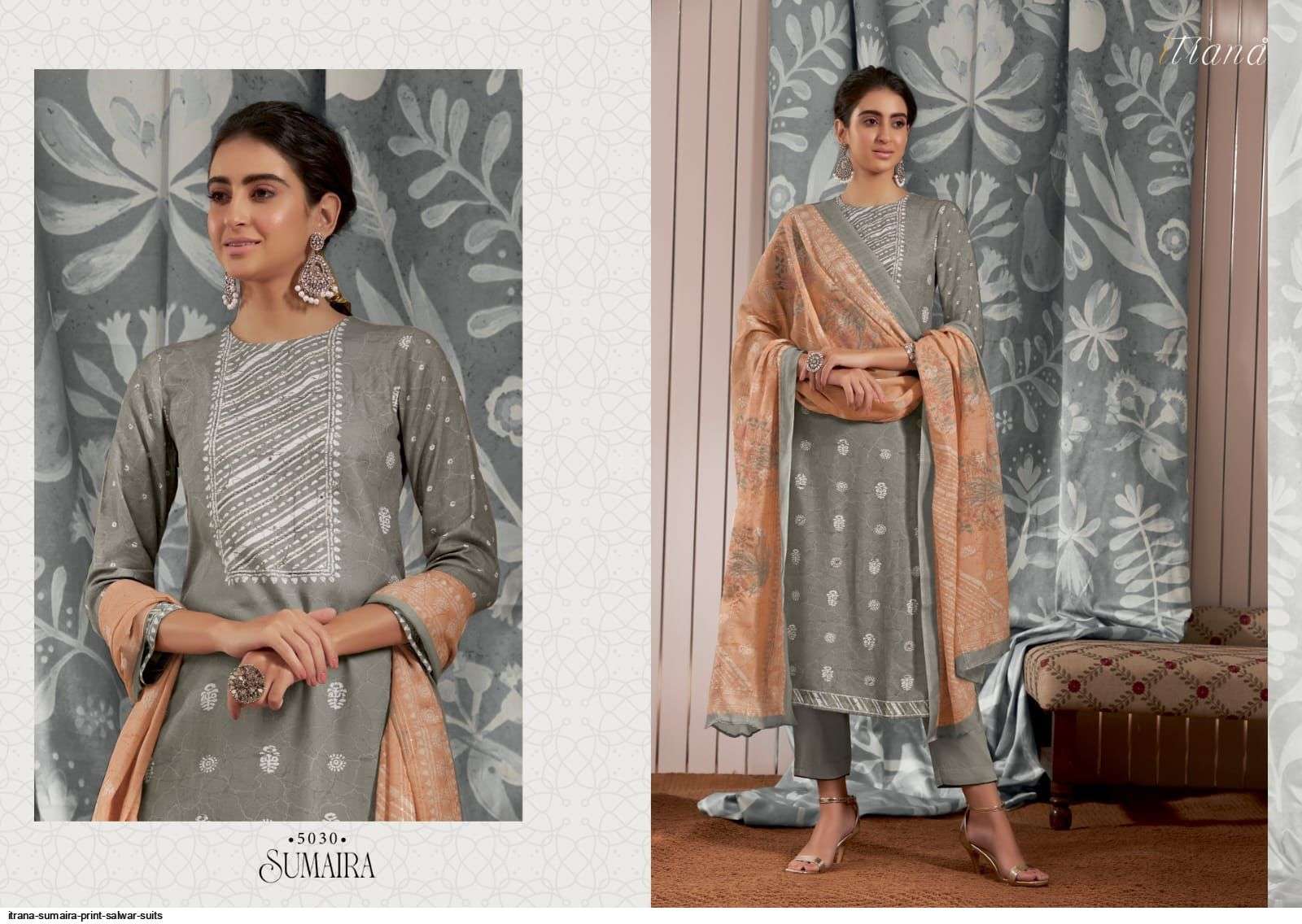 SUMAIRA BY ITRANA BEAUTIFUL SUITS COLORFUL STYLISH FANCY CASUAL WEAR & ETHNIC WEAR STAPLE TWILL DIGITAL PRINT DRESSES AT WHOLESALE PRICE