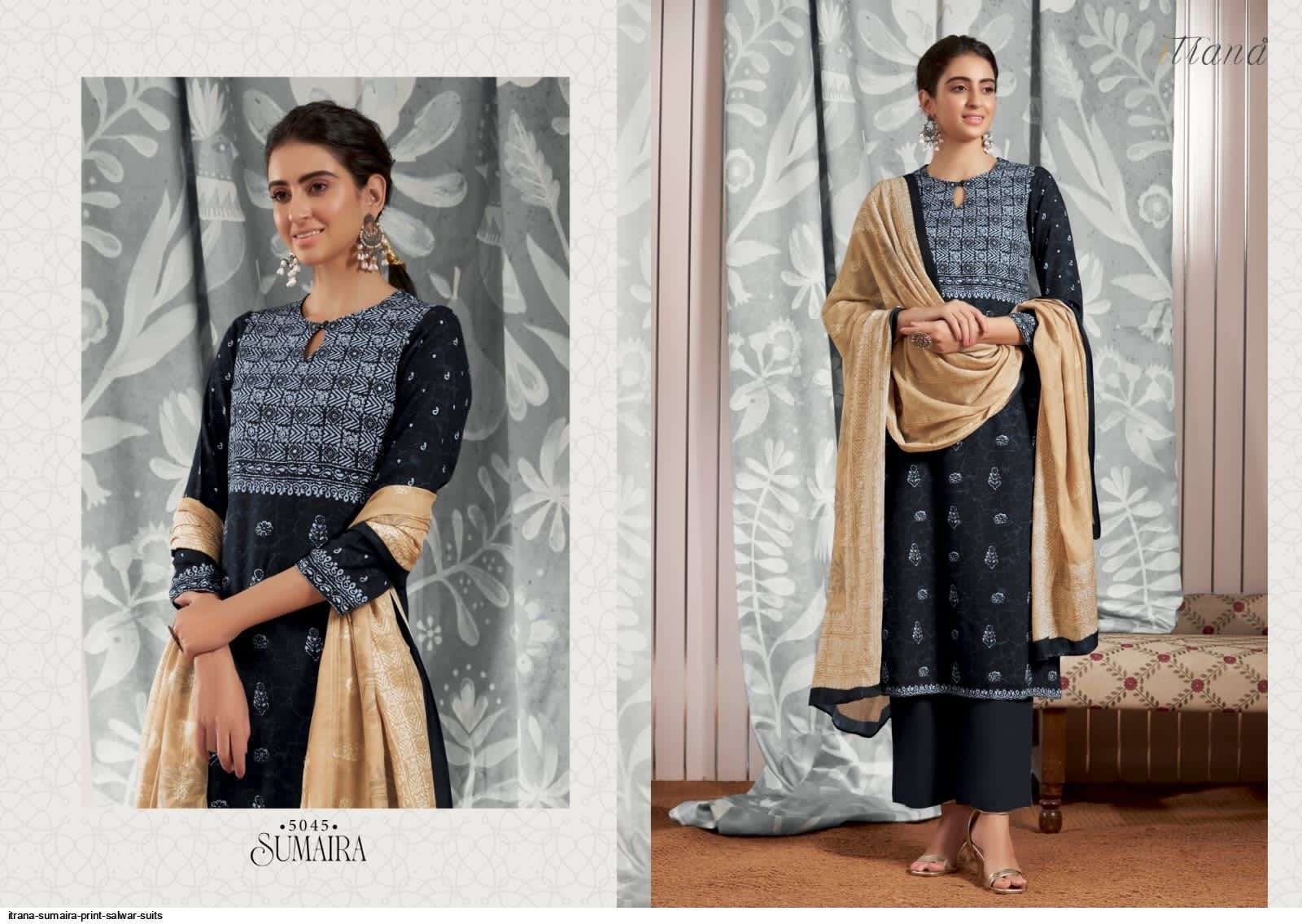 SUMAIRA BY ITRANA BEAUTIFUL SUITS COLORFUL STYLISH FANCY CASUAL WEAR & ETHNIC WEAR STAPLE TWILL DIGITAL PRINT DRESSES AT WHOLESALE PRICE