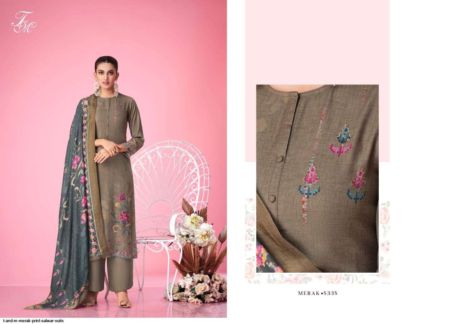 MERAK BY T AND M DESIGNER STUDIO BEAUTIFUL SUITS COLORFUL STYLISH FANCY CASUAL WEAR & ETHNIC WEAR STAPLE TWILL DIGITAL PRINT DRESSES AT WHOLESALE PRICE