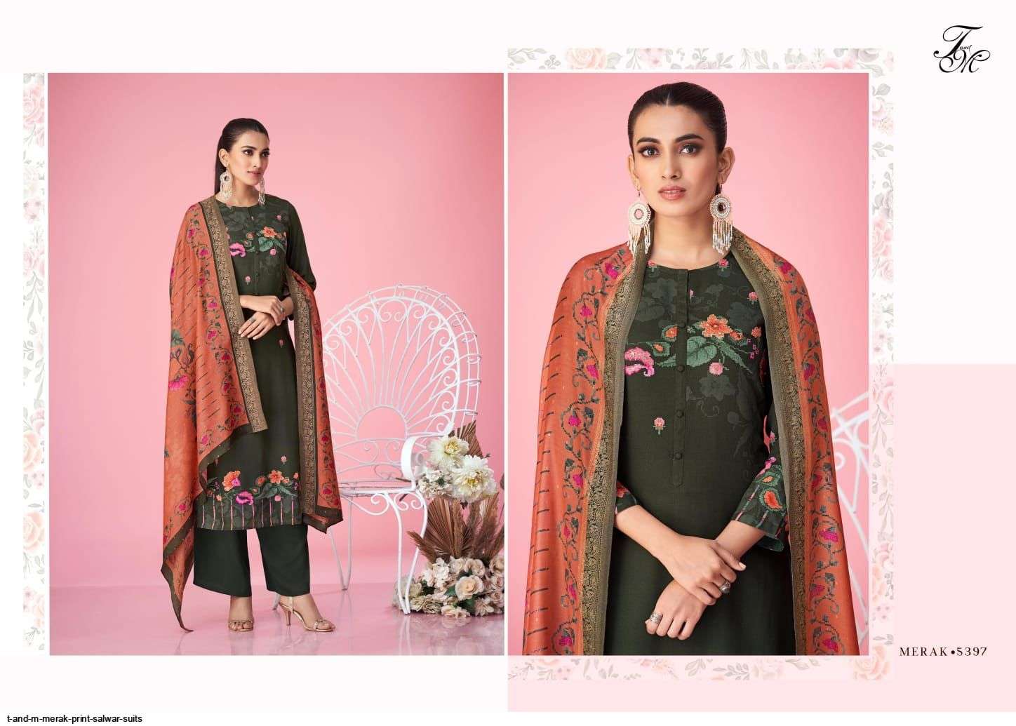MERAK BY T AND M DESIGNER STUDIO BEAUTIFUL SUITS COLORFUL STYLISH FANCY CASUAL WEAR & ETHNIC WEAR STAPLE TWILL DIGITAL PRINT DRESSES AT WHOLESALE PRICE