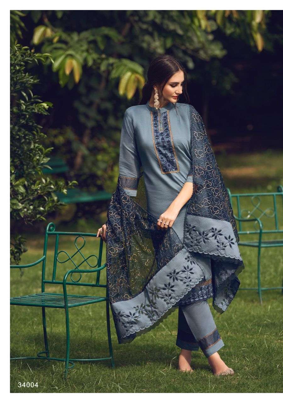 NYRA BY KALKI 34001 TO 34006 DESIGNER SUITS BEAUTIFUL FANCY STYLISH COLORFUL PARTY WEAR & OCCASIONAL WEAR PURE VISCOSE SILK EMBROIDERY DRESSES AT WHOLESALE PRICE