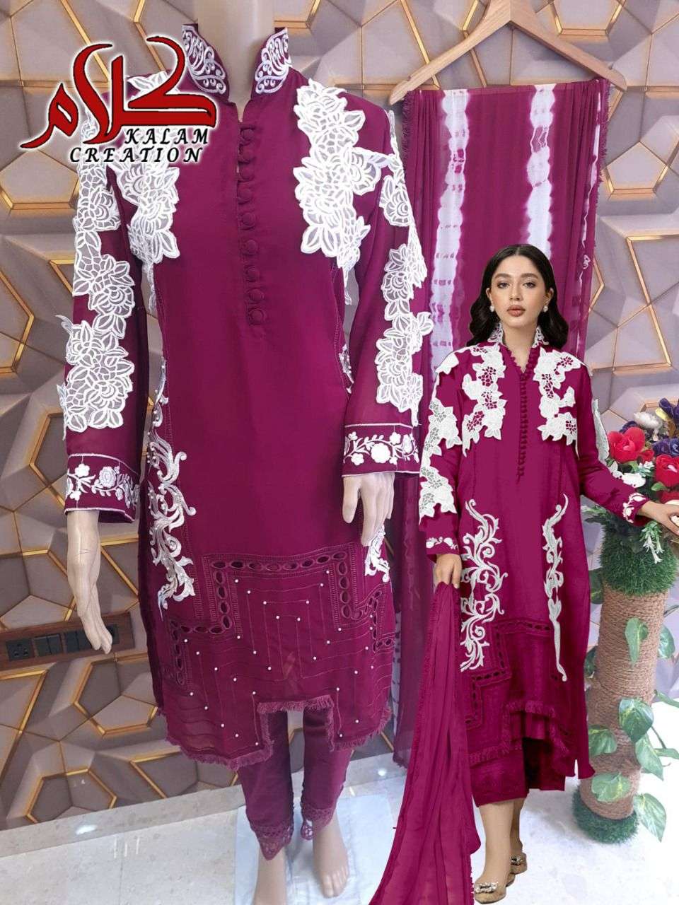 KALAM 1114 COLOURS BY KALAM CREATION 1114-A TO 1114-C SERIES BEAUTIFUL PAKISTANI SUITS COLORFUL STYLISH FANCY CASUAL WEAR & ETHNIC WEAR FAUX GEORGETTE DRESSES AT WHOLESALE PRICE