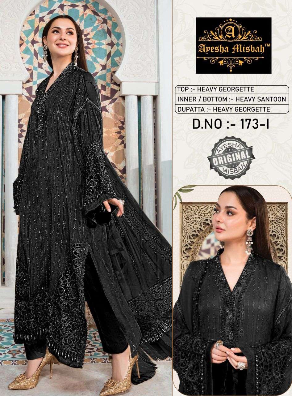 AYESHA MISBAH 173 COLOURS BY FASHID WHOLESALE 173-A TO 173-J SERIES BEAUTIFUL ANARKALI SUITS STYLISH FANCY COLORFUL PARTY WEAR & ETHNIC WEAR GEORGETTE EMBROIDERED DRESSES AT WHOLESALE PRICE
