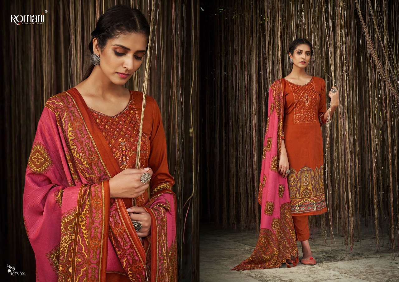 Gulmarg By Romani 1052-001 To 1052-010 Series Beautiful Festive Suits Stylish Fancy Colorful Casual Wear & Ethnic Wear Pure Pashmina Print Dresses At Wholesale Price