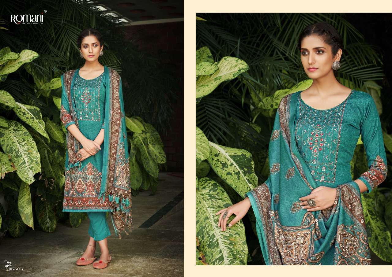 Gulmarg By Romani 1052-001 To 1052-010 Series Beautiful Festive Suits Stylish Fancy Colorful Casual Wear & Ethnic Wear Pure Pashmina Print Dresses At Wholesale Price