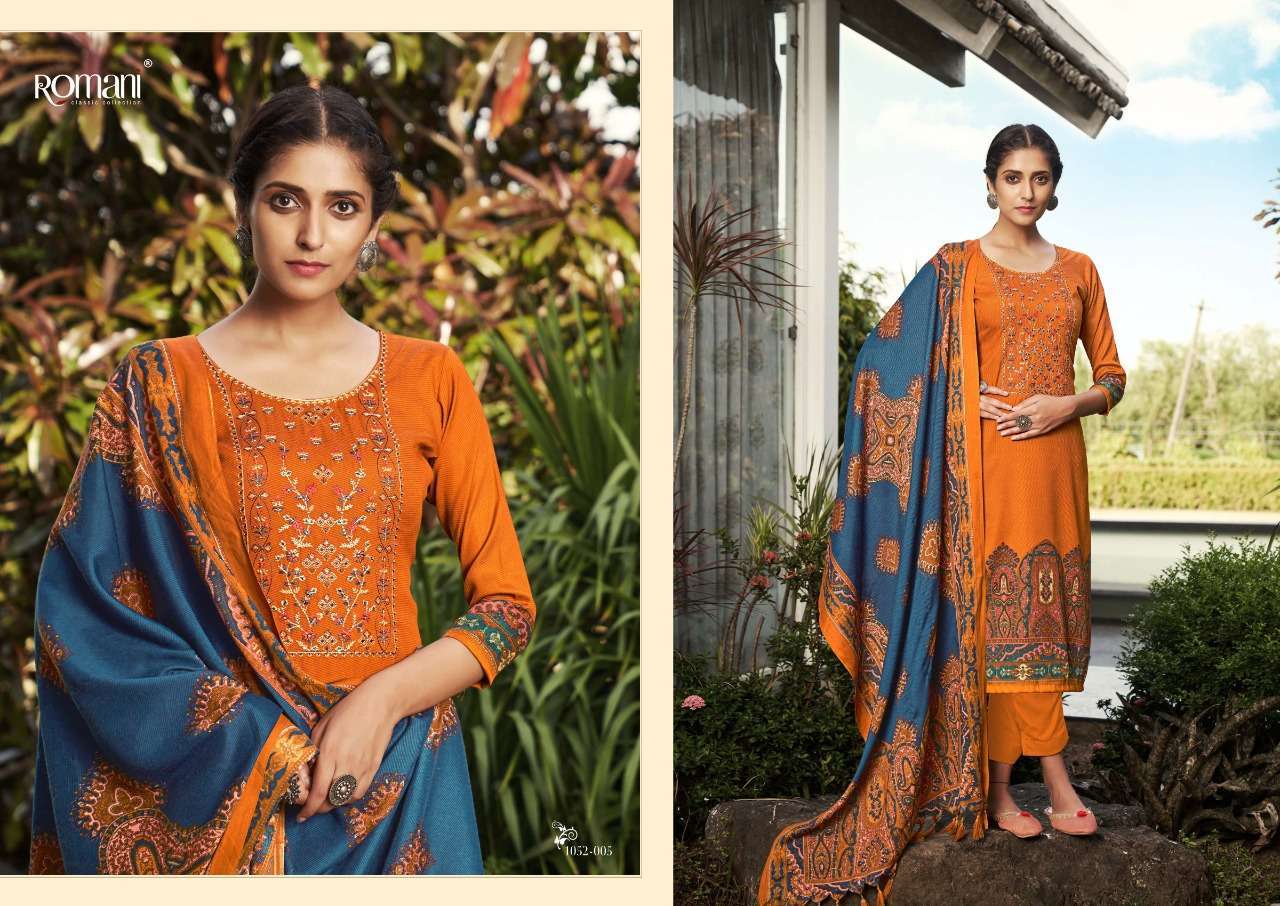 Gulmarg By Romani 1052-001 To 1052-010 Series Beautiful Festive Suits Stylish Fancy Colorful Casual Wear & Ethnic Wear Pure Pashmina Print Dresses At Wholesale Price