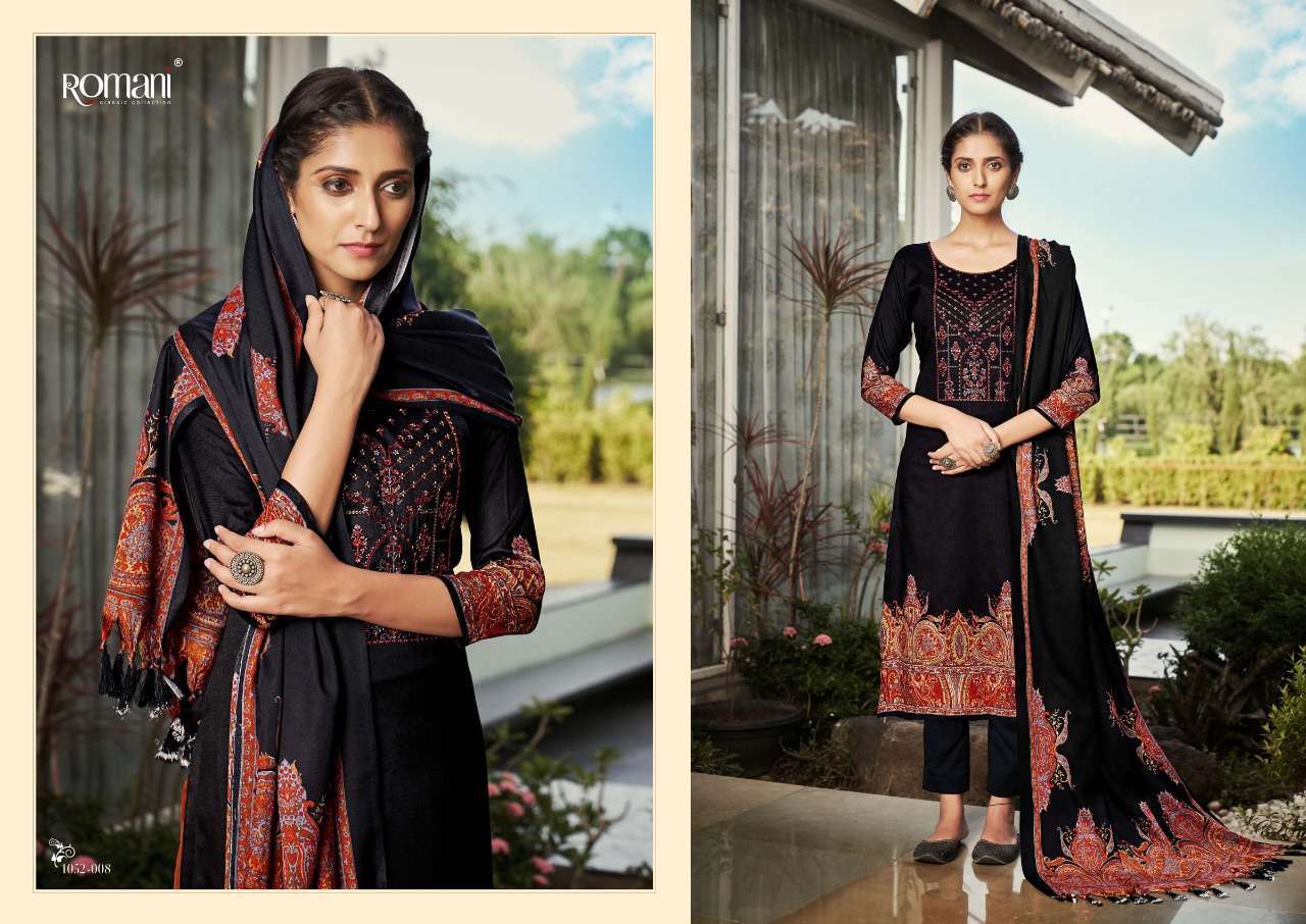 Gulmarg By Romani 1052-001 To 1052-010 Series Beautiful Festive Suits Stylish Fancy Colorful Casual Wear & Ethnic Wear Pure Pashmina Print Dresses At Wholesale Price