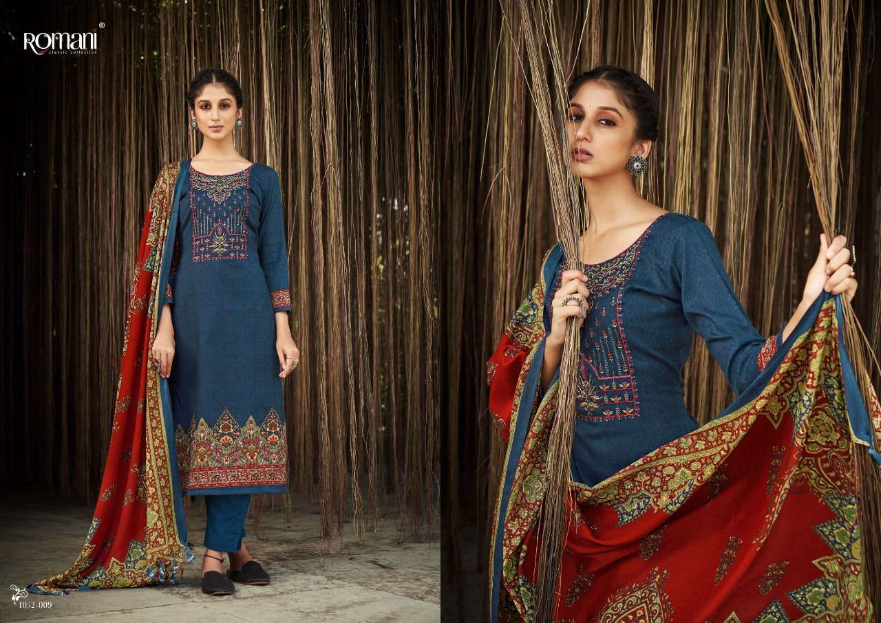 Gulmarg By Romani 1052-001 To 1052-010 Series Beautiful Festive Suits Stylish Fancy Colorful Casual Wear & Ethnic Wear Pure Pashmina Print Dresses At Wholesale Price