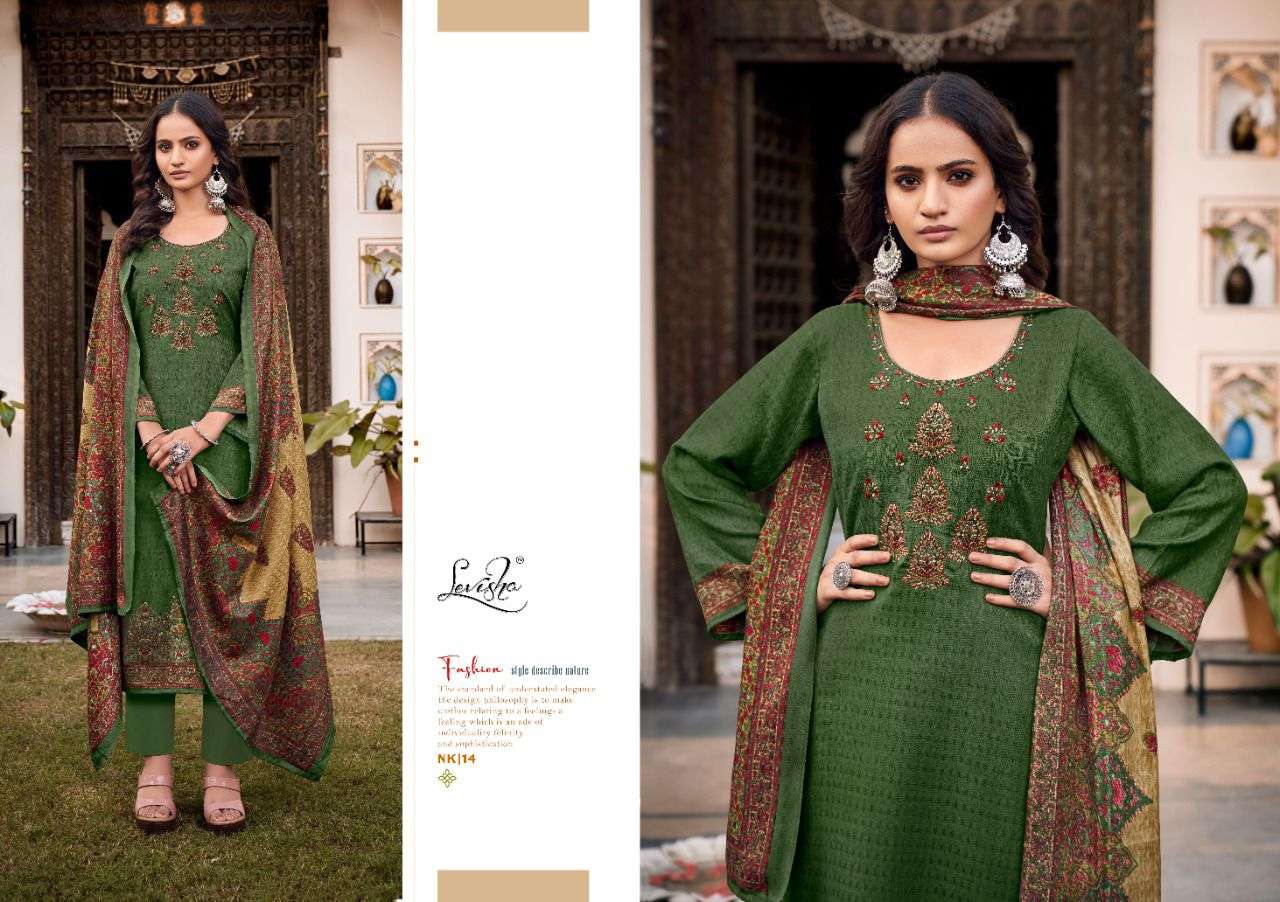 Nikhaar By Levisha 13 To 20 Series Designer Suits Beautiful Fancy Colorful Stylish Party Wear & Occasional Wear Pure Pashmina Print With Embroidery Dresses At Wholesale Price
