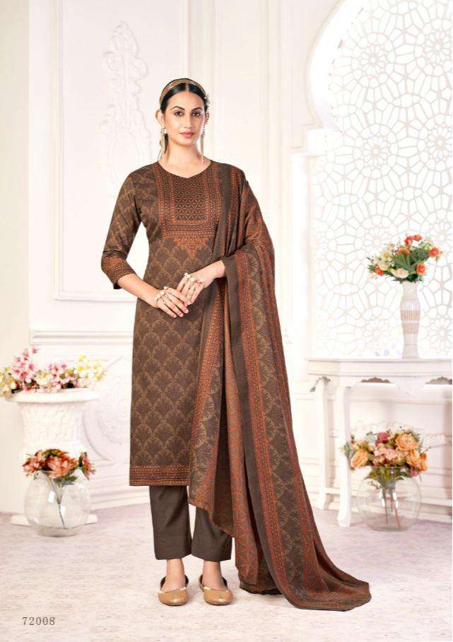 GOLDEN BY SKT SUITS 72001 TO 72008 SERIES BEAUTIFUL SUITS COLORFUL STYLISH FANCY CASUAL WEAR & ETHNIC WEAR PREMIUM PASHMINA PRINT DRESSES AT WHOLESALE PRICE