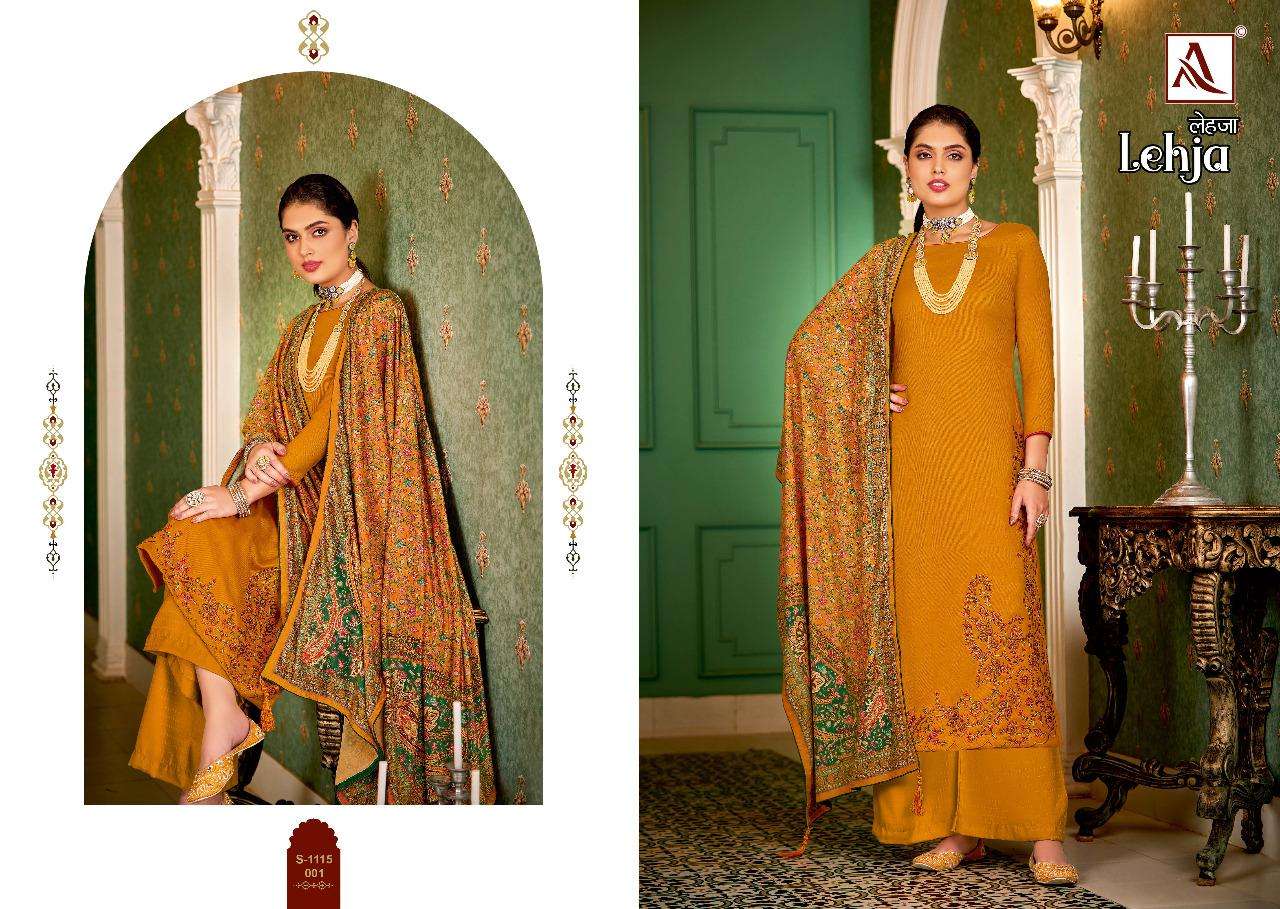 LEHJA BY ALOK SUITS 1115-001 TO 1115-006 SERIES BEAUTIFUL SUITS COLORFUL STYLISH FANCY CASUAL WEAR & ETHNIC WEAR PREMIUM PASHMINA EMBROIDERED DRESSES AT WHOLESALE PRICE