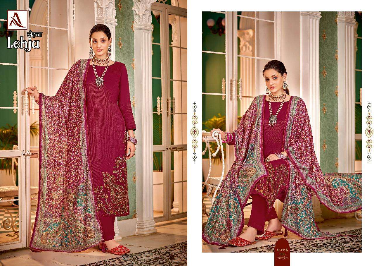 LEHJA BY ALOK SUITS 1115-001 TO 1115-006 SERIES BEAUTIFUL SUITS COLORFUL STYLISH FANCY CASUAL WEAR & ETHNIC WEAR PREMIUM PASHMINA EMBROIDERED DRESSES AT WHOLESALE PRICE