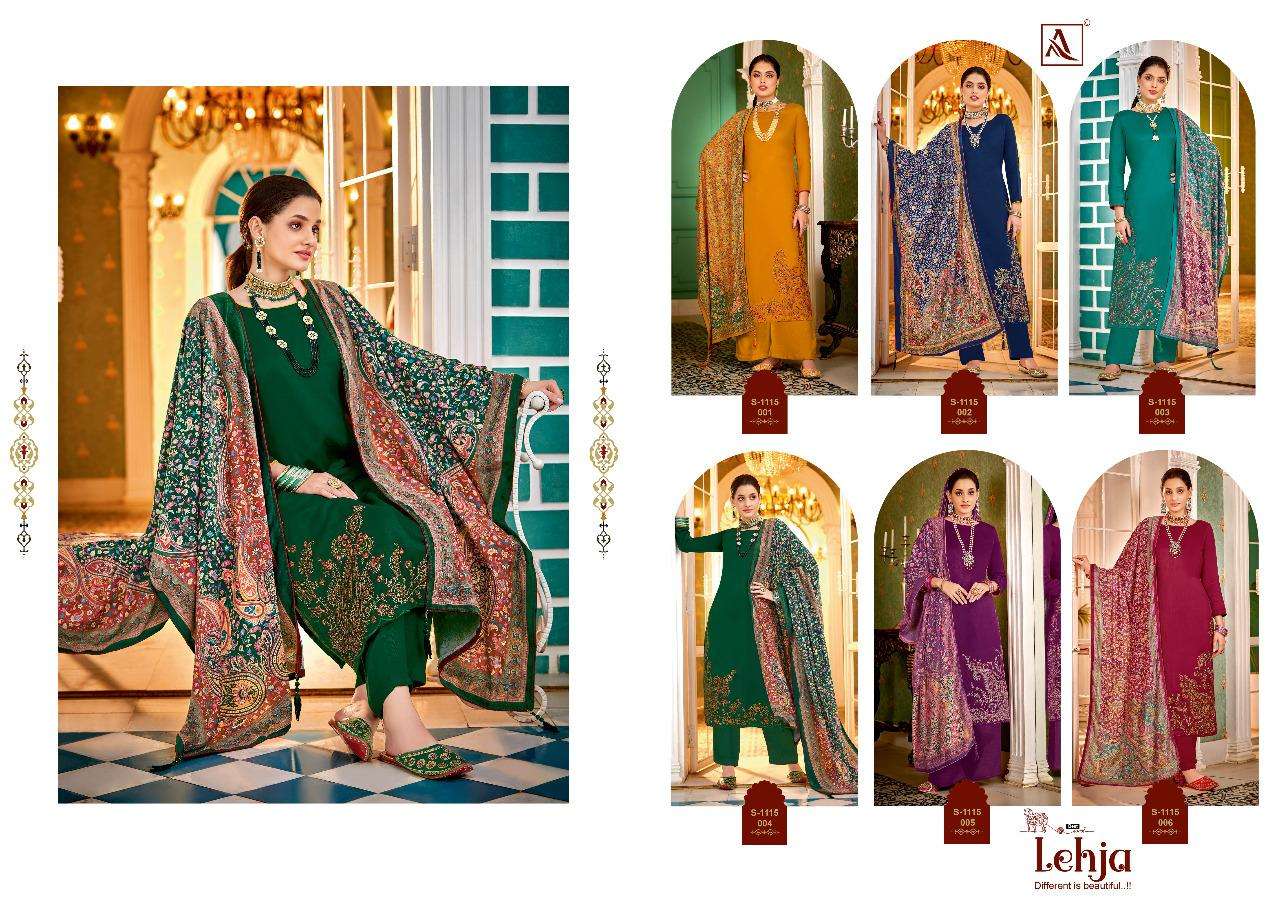 LEHJA BY ALOK SUITS 1115-001 TO 1115-006 SERIES BEAUTIFUL SUITS COLORFUL STYLISH FANCY CASUAL WEAR & ETHNIC WEAR PREMIUM PASHMINA EMBROIDERED DRESSES AT WHOLESALE PRICE