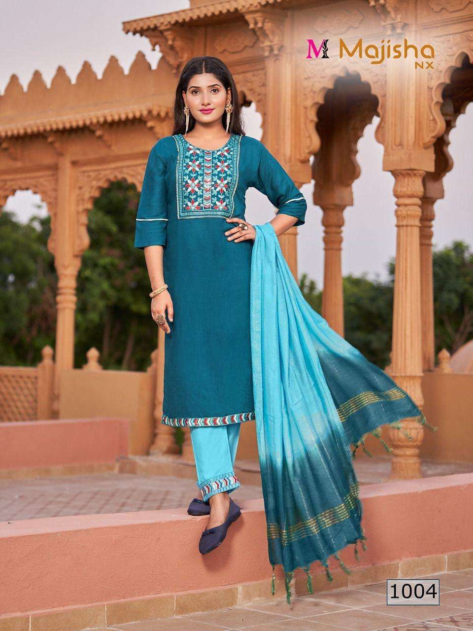 GOLMAAL BY MAJISHA NX 1001 TO 1008 SERIES BEAUTIFUL SUITS COLORFUL STYLISH FANCY CASUAL WEAR & ETHNIC WEAR RAYON SLUB EMBROIDERY DRESSES AT WHOLESALE PRICE