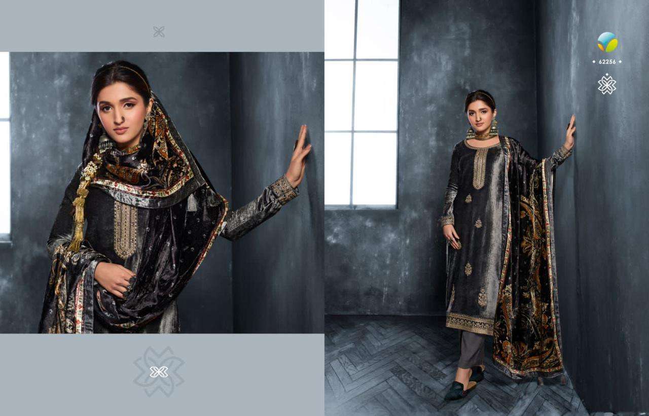 KERVIN VELVET DIGITAL BY VINAY FASHION 62251 TO 62256 SERIES BEAUTIFUL SUITS COLORFUL STYLISH FANCY CASUAL WEAR & ETHNIC WEAR VISCOSE VELVET EMBROIDERY DRESSES AT WHOLESALE PRICE