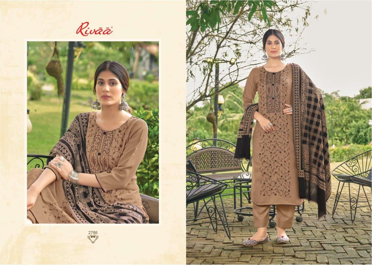 YASHIKA BY RIVAA 2786 TO 2792 SERIES BEAUTIFUL SUMMER COLLECTION PAKISATNI SUITS STYLISH FANCY COLORFUL CASUAL WEAR & ETHNIC WEAR HEAVY PASHMINA EMBROIDERED DRESSES AT WHOLESALE PRICE