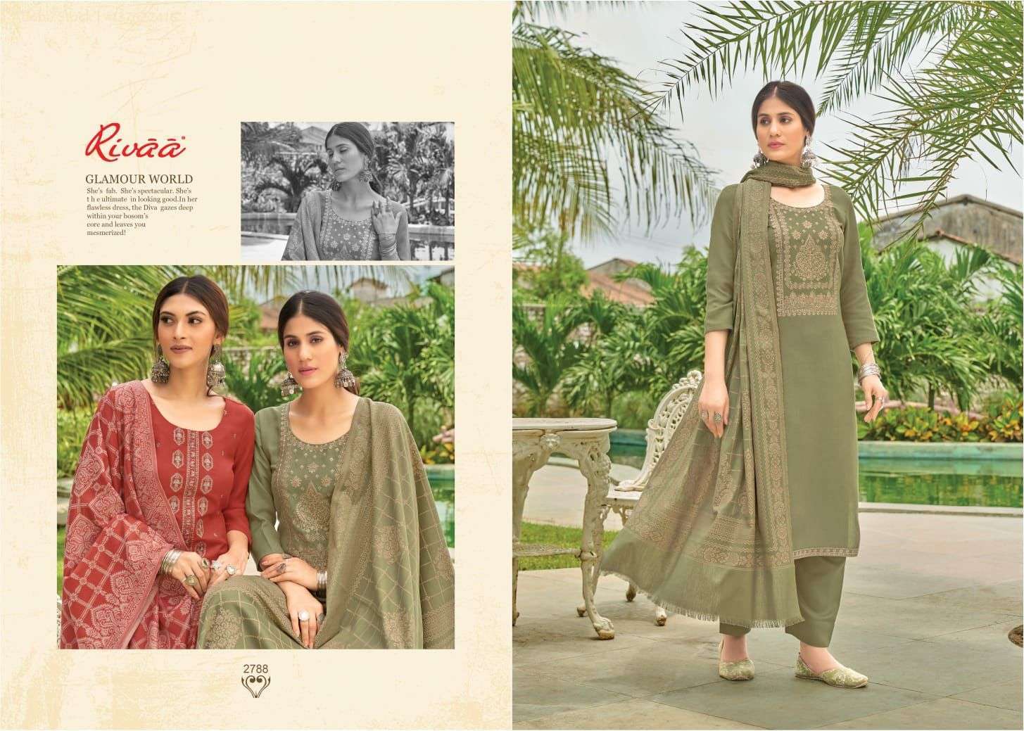 YASHIKA BY RIVAA 2786 TO 2792 SERIES BEAUTIFUL SUMMER COLLECTION PAKISATNI SUITS STYLISH FANCY COLORFUL CASUAL WEAR & ETHNIC WEAR HEAVY PASHMINA EMBROIDERED DRESSES AT WHOLESALE PRICE