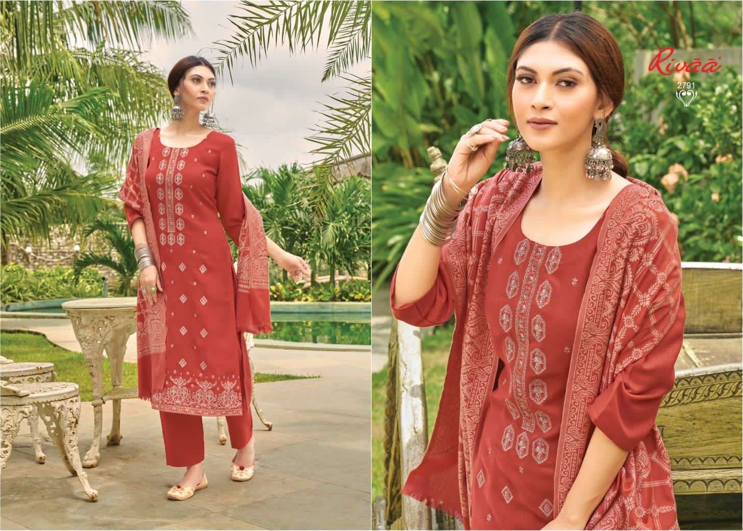 YASHIKA BY RIVAA 2786 TO 2792 SERIES BEAUTIFUL SUMMER COLLECTION PAKISATNI SUITS STYLISH FANCY COLORFUL CASUAL WEAR & ETHNIC WEAR HEAVY PASHMINA EMBROIDERED DRESSES AT WHOLESALE PRICE