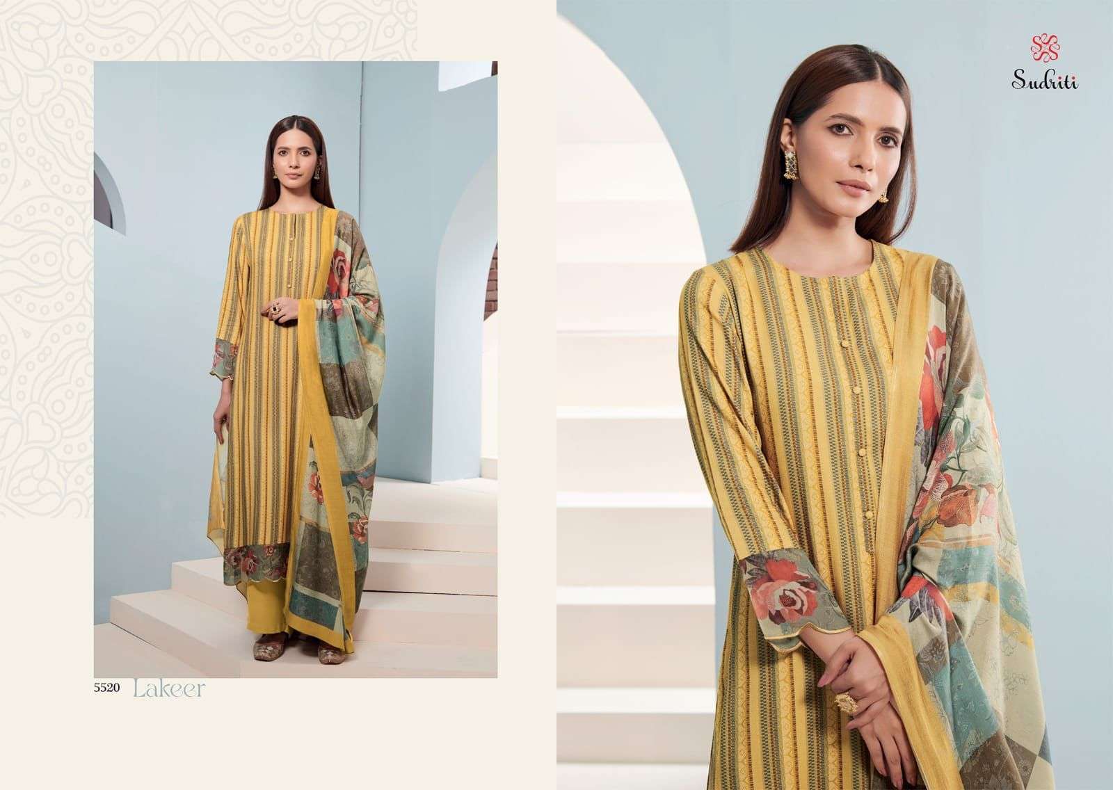 LAKEER BY SUDRITI BEAUTIFUL WINTER COLLECTION PAKISATNI SUITS STYLISH FANCY COLORFUL CASUAL WEAR & ETHNIC WEAR PASHMINA TWILL DIGITAL PRINT DRESSES AT WHOLESALE PRICE