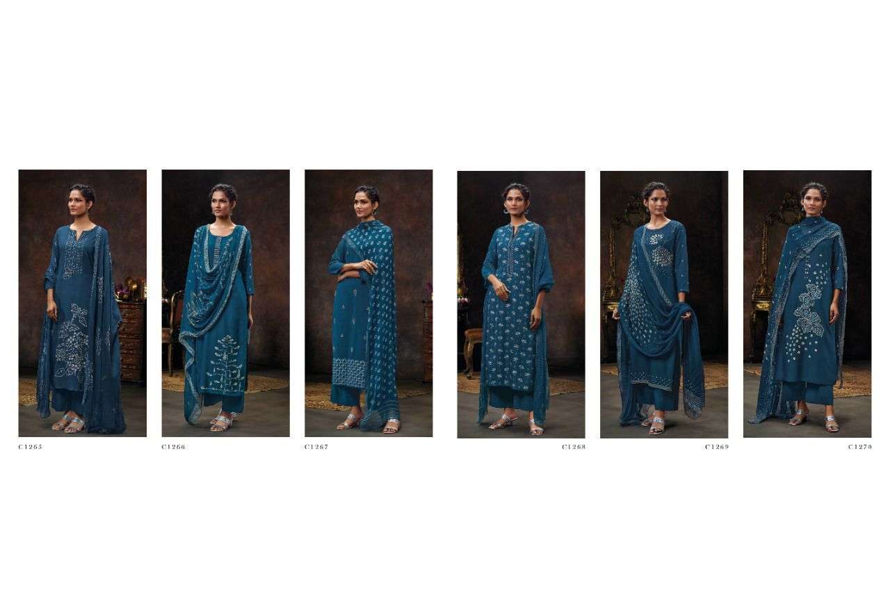 NILAVARNA BY GANGA FASHION 1265 TO 1270 SERIES BEAUTIFUL WINTER COLLECTION PAKISATNI SUITS STYLISH FANCY COLORFUL CASUAL WEAR & ETHNIC WEAR PURE PASHMINA DIGITAL PRINT DRESSES AT WHOLESALE PRICE