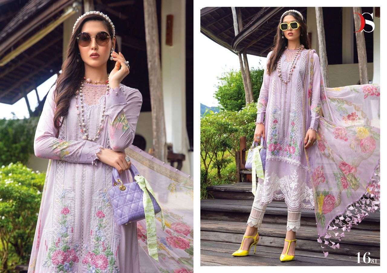 Maria B Pprint-22 Vol-3 By Deepsy Suits 1681 To 1688 Series Beautiful Pakistani Suits Colorful Stylish Fancy Casual Wear & Ethnic Wear Pashmina Embroidered Dresses At Wholesale Price