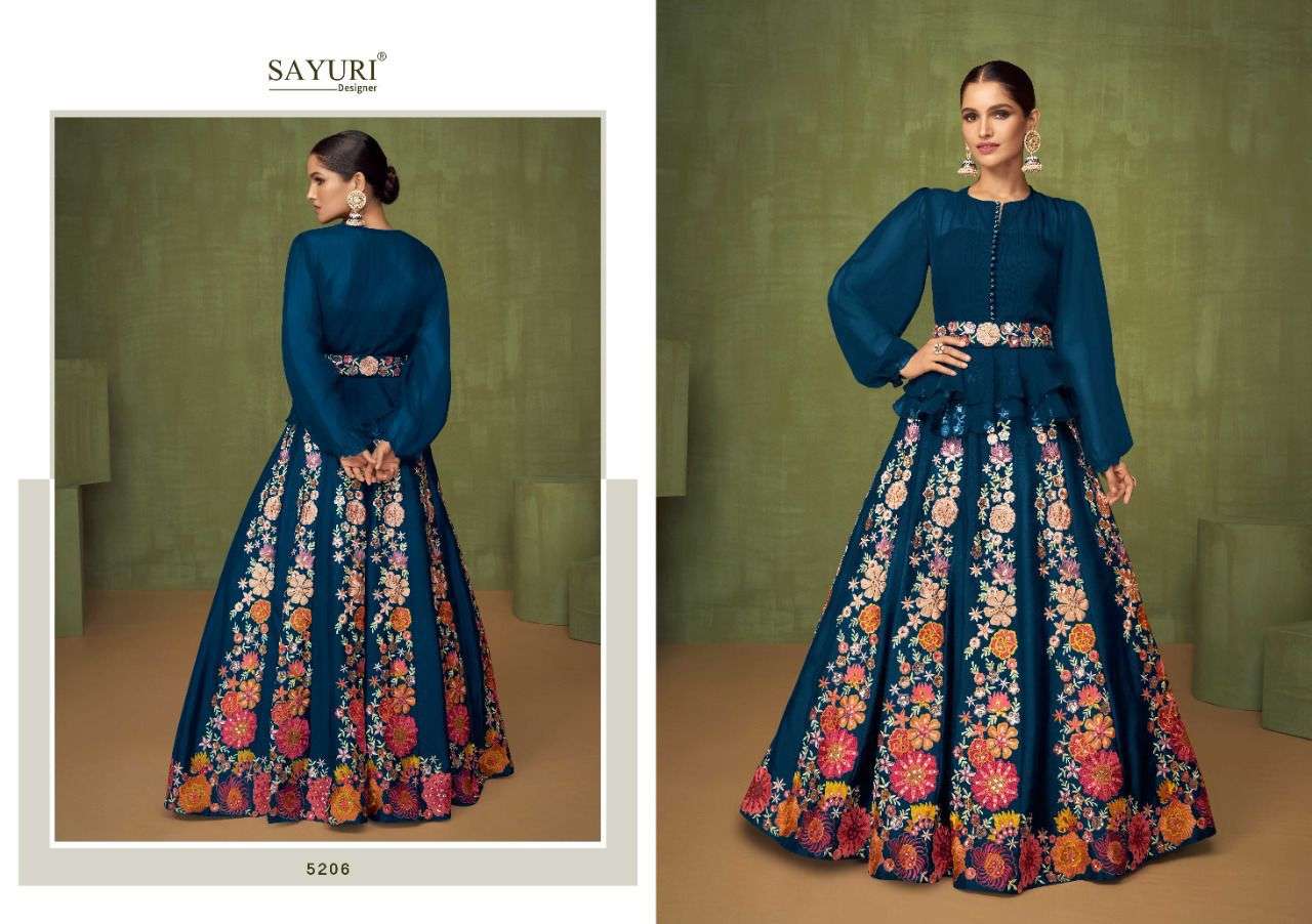 Violet Premium By Sayuri 5206 To 5206-C Series Beautiful Anarkali Suits Colorful Stylish Fancy Casual Wear & Ethnic Wear Georgette Embroidered Dresses At Wholesale Price