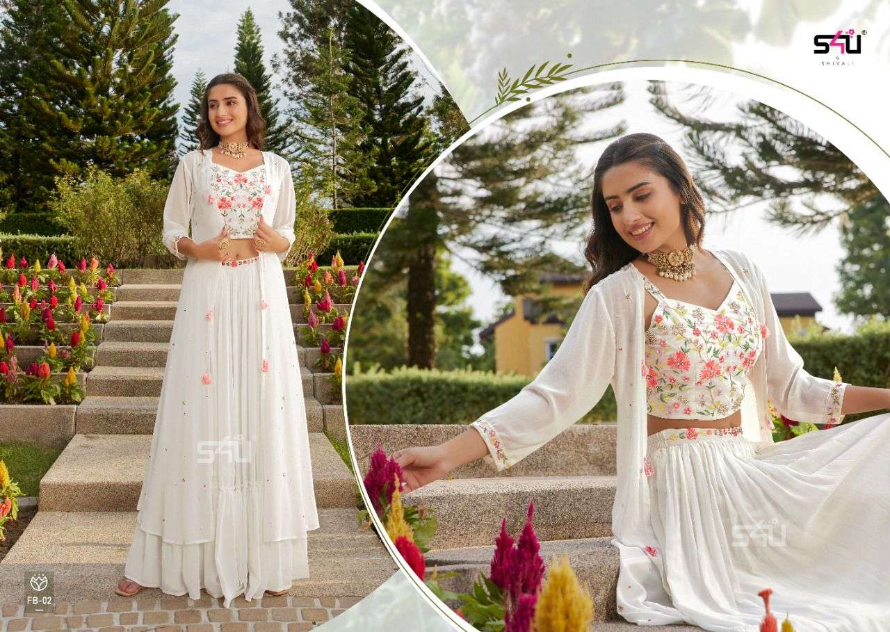 FUSION BEATS BY S4U FASHION 01 TO 05 SERIES DESIGNER STYLISH FANCY COLORFUL BEAUTIFUL PARTY WEAR & ETHNIC WEAR COLLECTION PURE GEORGETTE TOPS WITH BOTTOM AT WHOLESALE PRICE