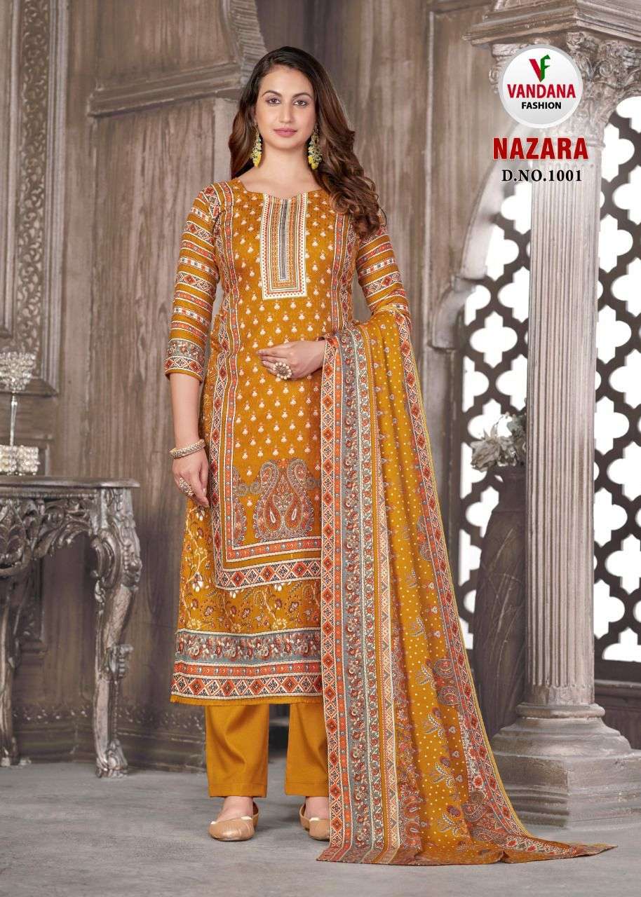 NAZARA BY VANDANA 1001 TO 1008 SERIES BEAUTIFUL STYLISH SUITS FANCY COLORFUL CASUAL WEAR & ETHNIC WEAR & READY TO WEAR PASHMINA JACQUARD DRESSES AT WHOLESALE PRICE