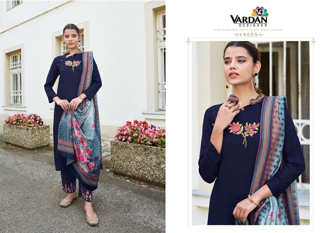 Sarshiya Vol-2 By Vardan Designer 19004 To 19006 Series Beautiful Suits Colorful Stylish Fancy Casual Wear & Ethnic Wear Rayon Embroidered Dresses At Wholesale Price