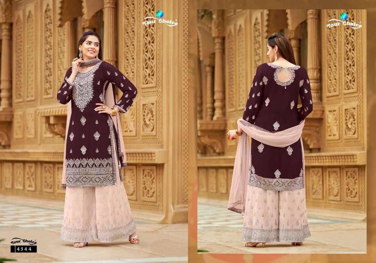 Angle Vol-2 By Your Choice 4341 To 4344 Series Beautiful Sharara Suits Colorful Stylish Fancy Casual Wear & Ethnic Wear Georgette Embroidered Dresses At Wholesale Price