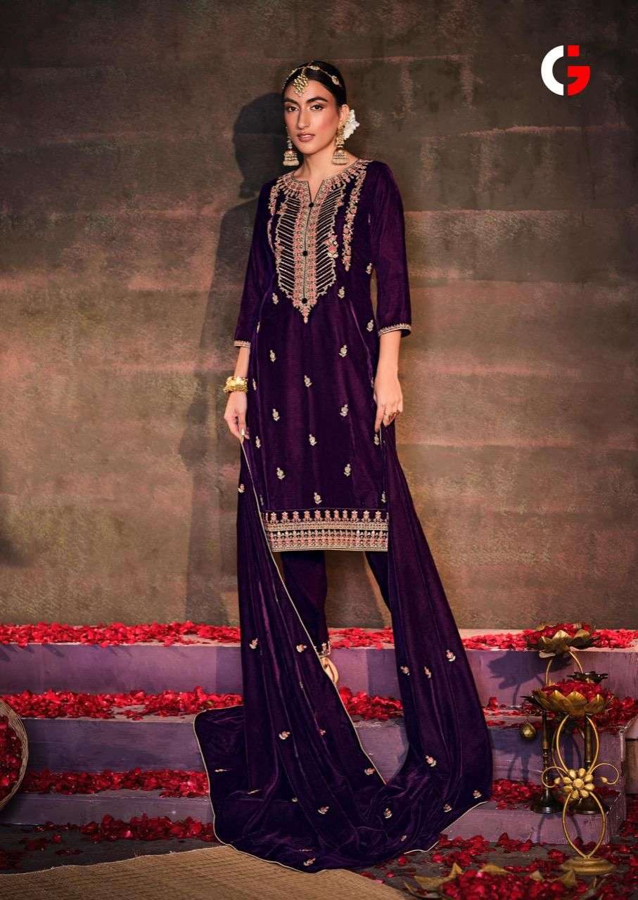 Nirva By Gull Jee 15401 To 15406 Series Beautiful Suits Colorful Stylish Fancy Casual Wear & Ethnic Wear Velvet Embroidered Dresses At Wholesale Price