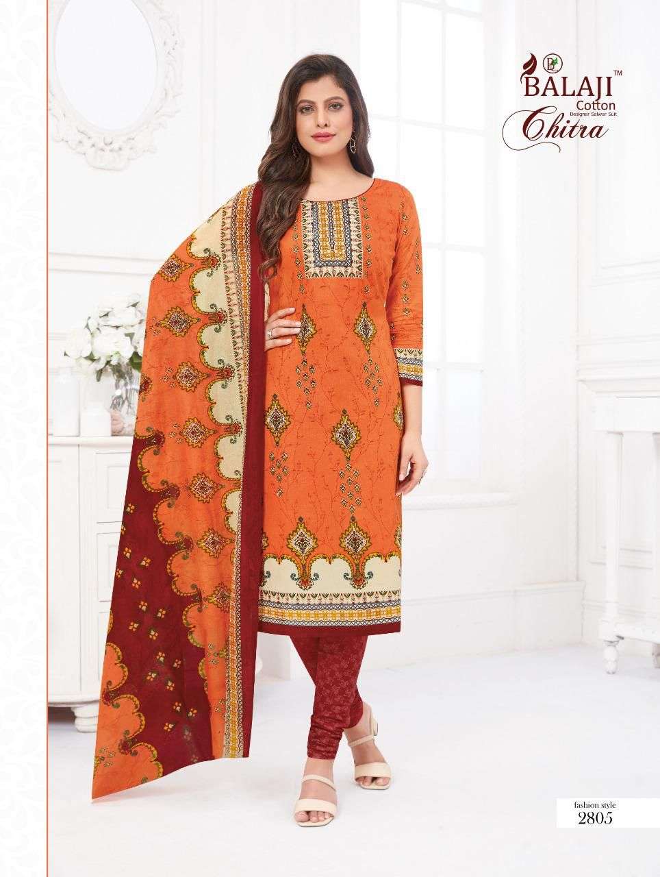 CHITRA VOL-28 BY BALAJI COTTON 2801 TO 2812 SERIES BEAUTIFUL SUITS COLORFUL STYLISH FANCY CASUAL WEAR & ETHNIC WEAR PURE COTTON DRESSES AT WHOLESALE PRICE