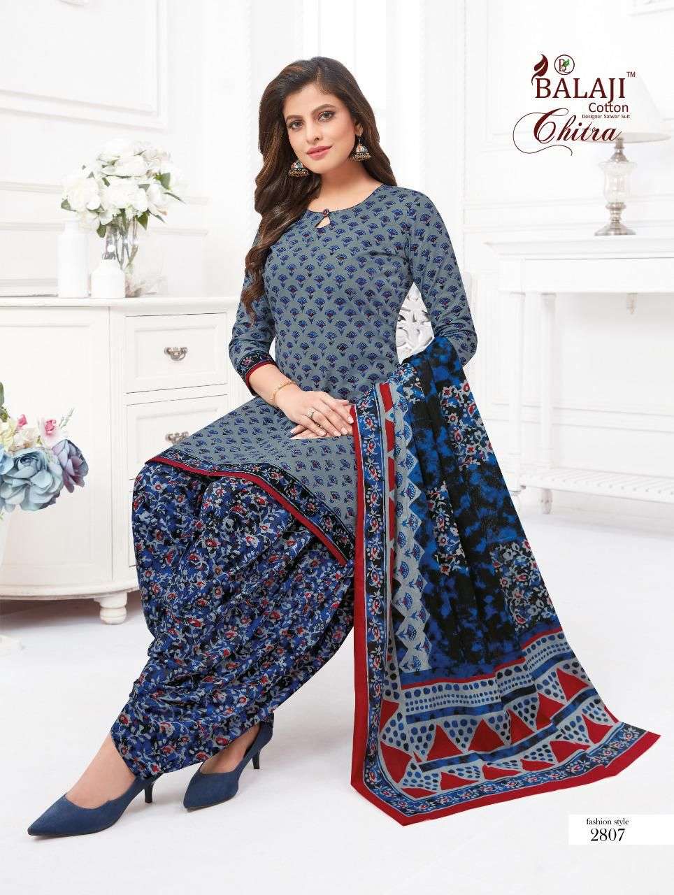 CHITRA VOL-28 BY BALAJI COTTON 2801 TO 2812 SERIES BEAUTIFUL SUITS COLORFUL STYLISH FANCY CASUAL WEAR & ETHNIC WEAR PURE COTTON DRESSES AT WHOLESALE PRICE