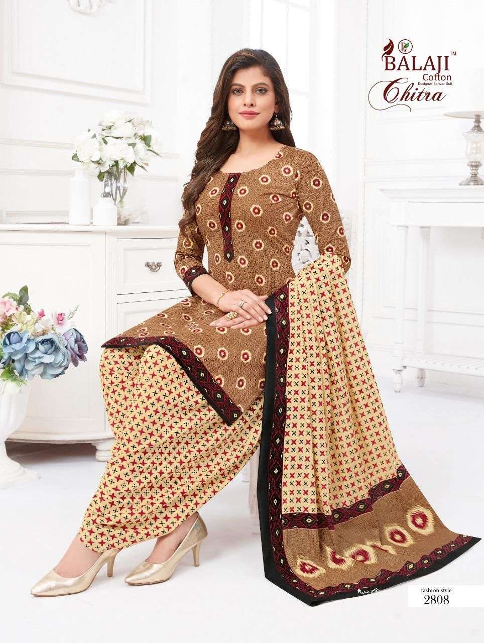 CHITRA VOL-28 BY BALAJI COTTON 2801 TO 2812 SERIES BEAUTIFUL SUITS COLORFUL STYLISH FANCY CASUAL WEAR & ETHNIC WEAR PURE COTTON DRESSES AT WHOLESALE PRICE