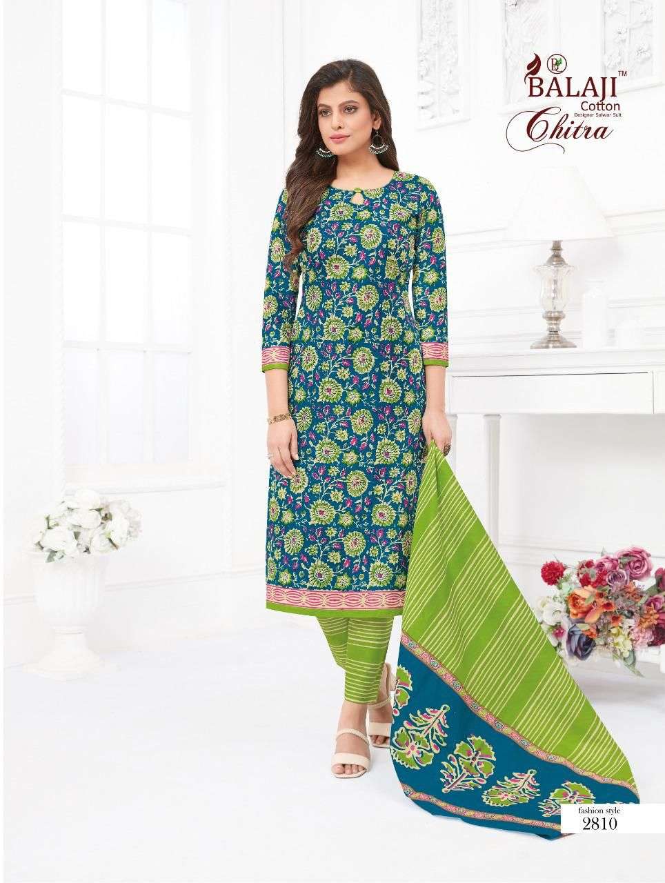 CHITRA VOL-28 BY BALAJI COTTON 2801 TO 2812 SERIES BEAUTIFUL SUITS COLORFUL STYLISH FANCY CASUAL WEAR & ETHNIC WEAR PURE COTTON DRESSES AT WHOLESALE PRICE