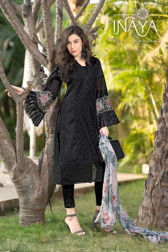 LUXURY PRET COLLECTION VOL-145 BY INAYA 01 TO 03 SERIES BEAUTIFUL PAKISTANI SUITS COLORFUL STYLISH FANCY CASUAL WEAR & ETHNIC WEAR PURE JAM COTTON DRESSES AT WHOLESALE PRICE