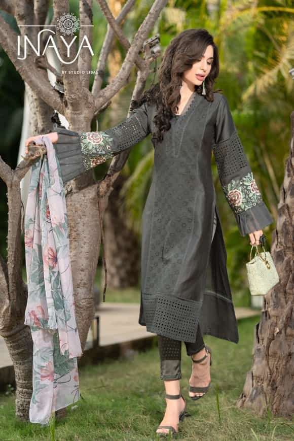 LUXURY PRET COLLECTION VOL-145 BY INAYA 01 TO 03 SERIES BEAUTIFUL PAKISTANI SUITS COLORFUL STYLISH FANCY CASUAL WEAR & ETHNIC WEAR PURE JAM COTTON DRESSES AT WHOLESALE PRICE