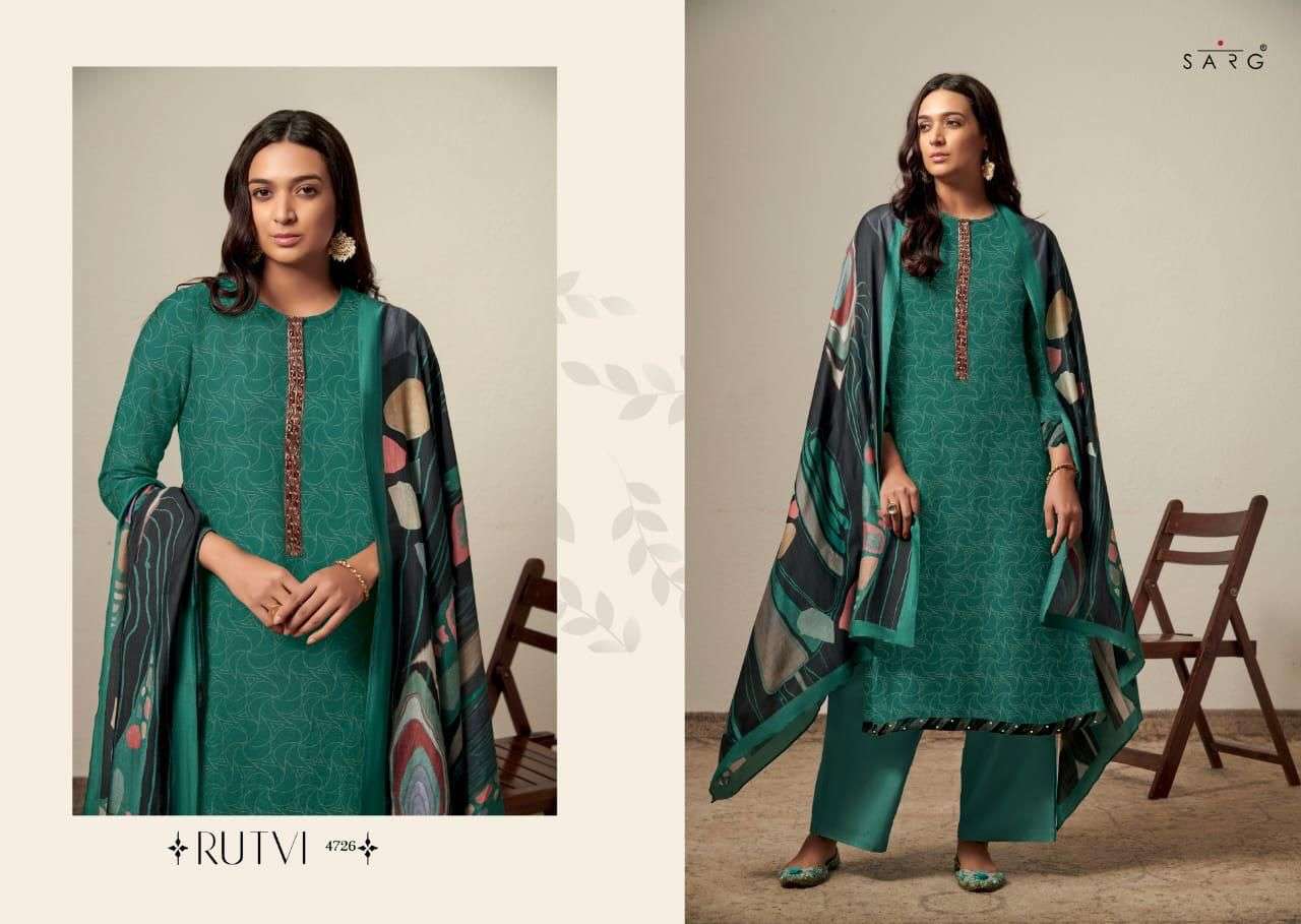 RUTVI BY SARG BEAUTIFUL SUITS COLORFUL STYLISH FANCY CASUAL WEAR & ETHNIC WEAR PASHMINA JACQUARD DRESSES AT WHOLESALE PRICE