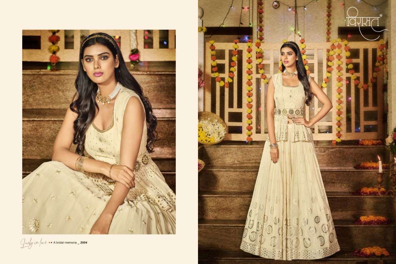 ARDHANGINI BY VIRASAT 2001 TO 2004 SERIES DESIGNER BEAUTIFUL BRIDAL COLLECTION OCCASIONAL WEAR & PARTY WEAR VISCOSE GEORGETTE LEHENGAS AT WHOLESALE PRICE