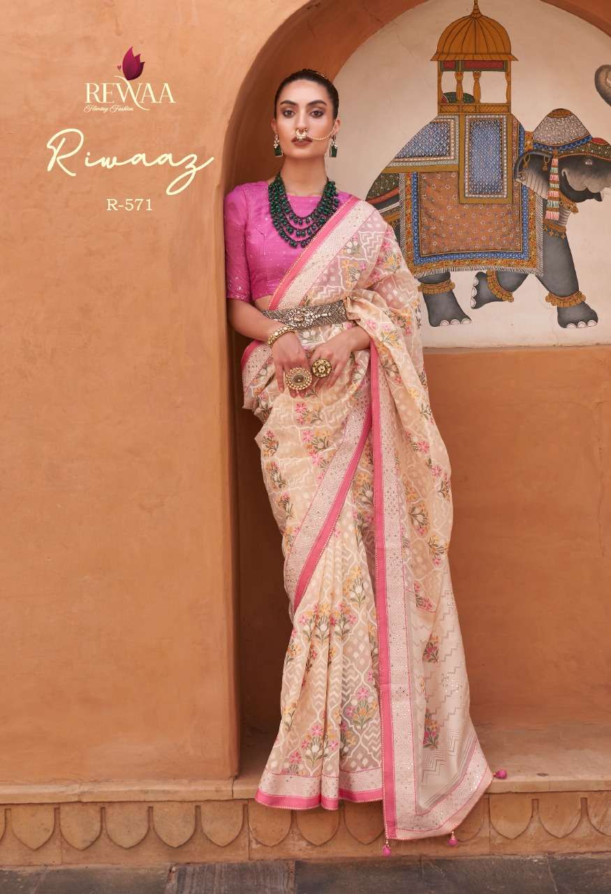 Riwaaz By Rewaa 566 To 574 Series Indian Traditional Wear Collection Beautiful Stylish Fancy Colorful Party Wear & Occasional Wear Pure Silk Sarees At Wholesale Price