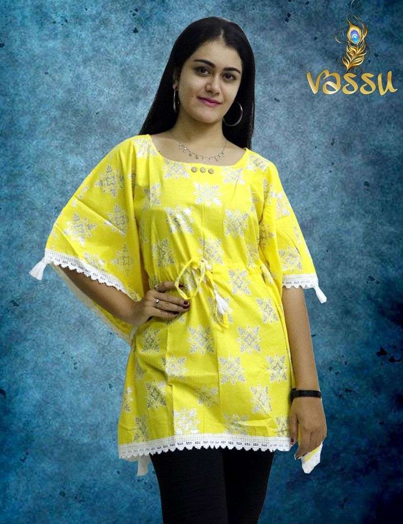 CELEBRATION BY VASSU 01 TO 06 SERIES BEAUTIFUL STYLISH FANCY COLORFUL CASUAL WEAR & ETHNIC WEAR COTTON WITH WORK TOPS AT WHOLESALE PRICE