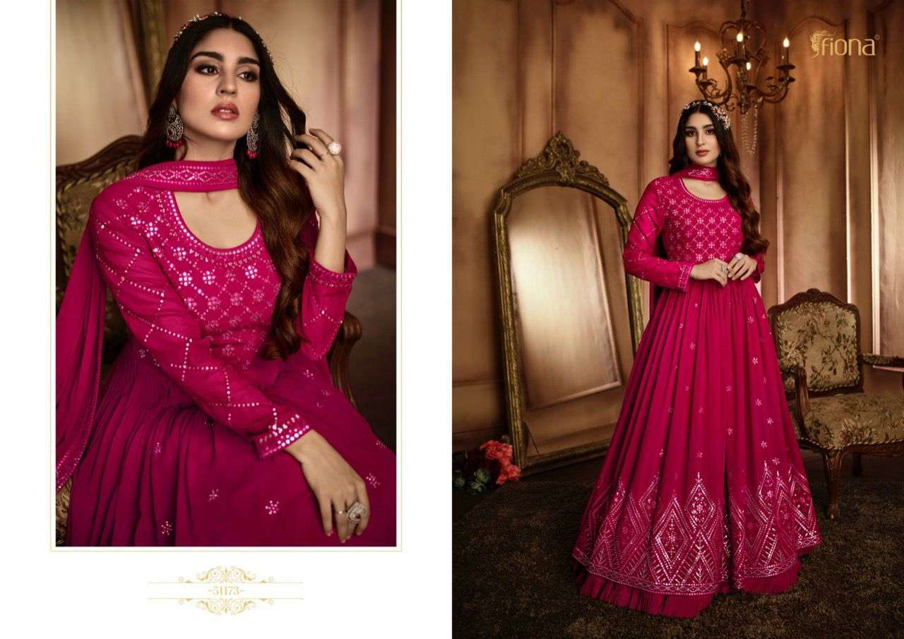 ZARA BY FIONA 51171 TO 51176 SERIES BEAUTIFUL STYLISH FANCY COLORFUL CASUAL WEAR & ETHNIC WEAR GEORGETTE EMBROIDERED GOWNS WITH DUPATTA AT WHOLESALE PRICE