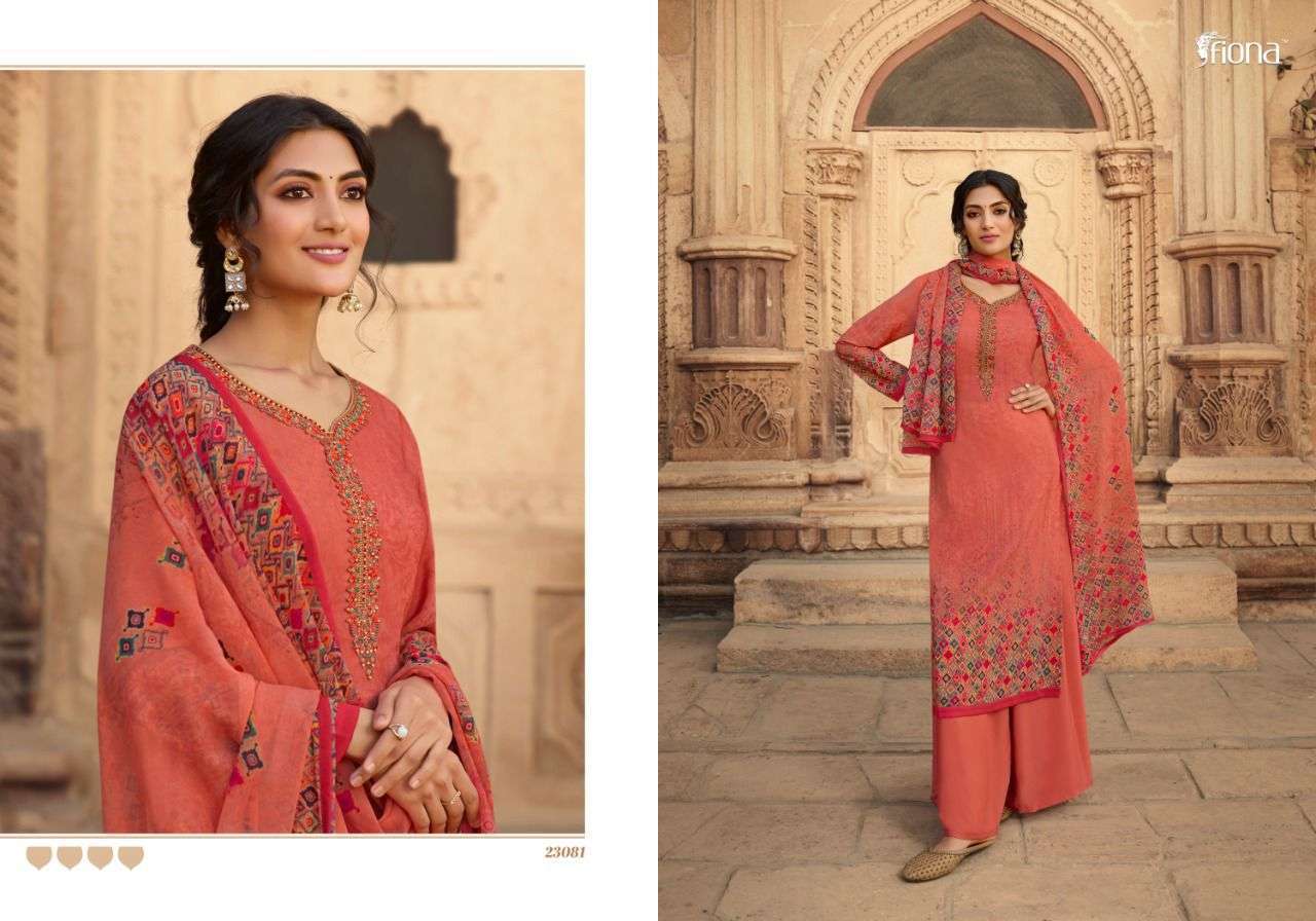 CREPINA BY FIONA 23081 TO 23087 SERIES BEAUTIFUL SUITS COLORFUL STYLISH FANCY CASUAL WEAR & ETHNIC WEAR CREPE EMBROIDERED DRESSES AT WHOLESALE PRICE