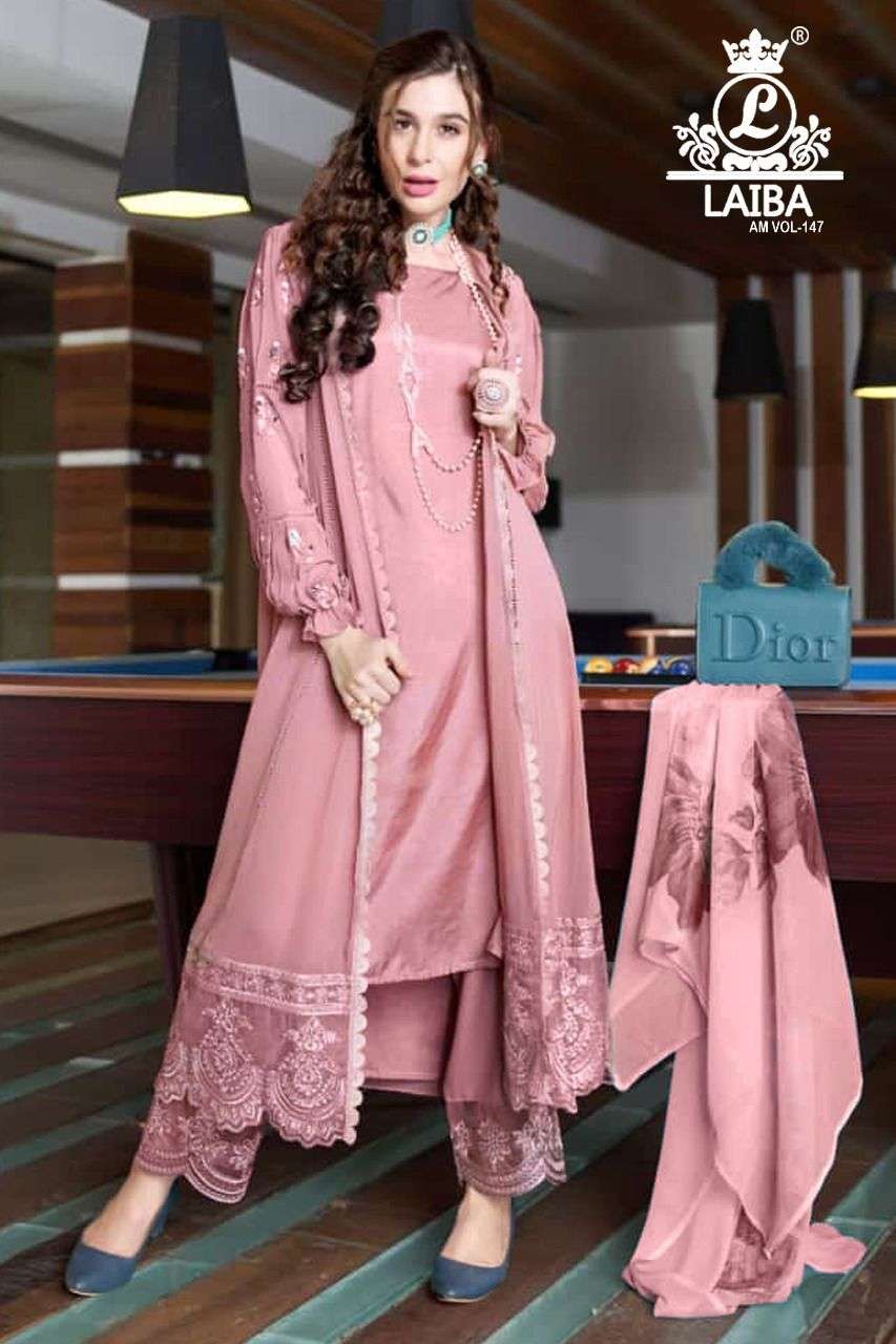Am Vol-147 By Laiba 01 To 05 Series Beautiful Pakistani Suits Colorful Stylish Fancy Casual Wear & Ethnic Wear Pure Georgette Dresses At Wholesale Price