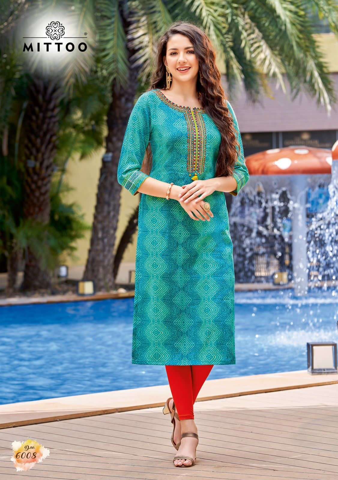 BANDHAN VOL-2 BY MITTOO 6007 TO 6012 SERIES BEAUTIFUL STYLISH FANCY COLORFUL CASUAL WEAR & ETHNIC WEAR RAYON PRINT WITH WORK TOPS AT WHOLESALE PRICE