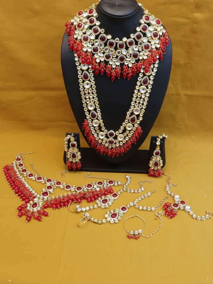 S-384 BY FASHID WHOLESALE TRADITIONAL BRIDAL SET IMITATION JEWELLERY FOR INDIAN ATTIRE AT EXCLUSIVE RANGE.