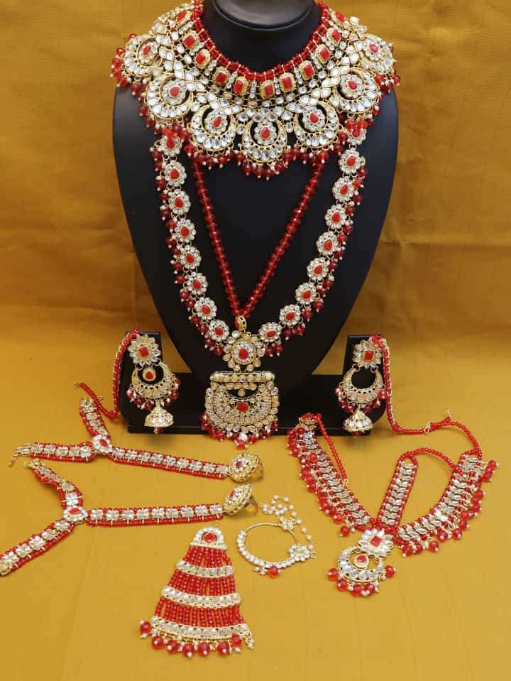 S-385 BY FASHID WHOLESALE TRADITIONAL BRIDAL SET IMITATION JEWELLERY FOR INDIAN ATTIRE AT EXCLUSIVE RANGE.