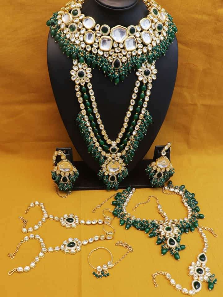 S-381 BY FASHID WHOLESALE TRADITIONAL BRIDAL SET IMITATION JEWELLERY FOR INDIAN ATTIRE AT EXCLUSIVE RANGE.