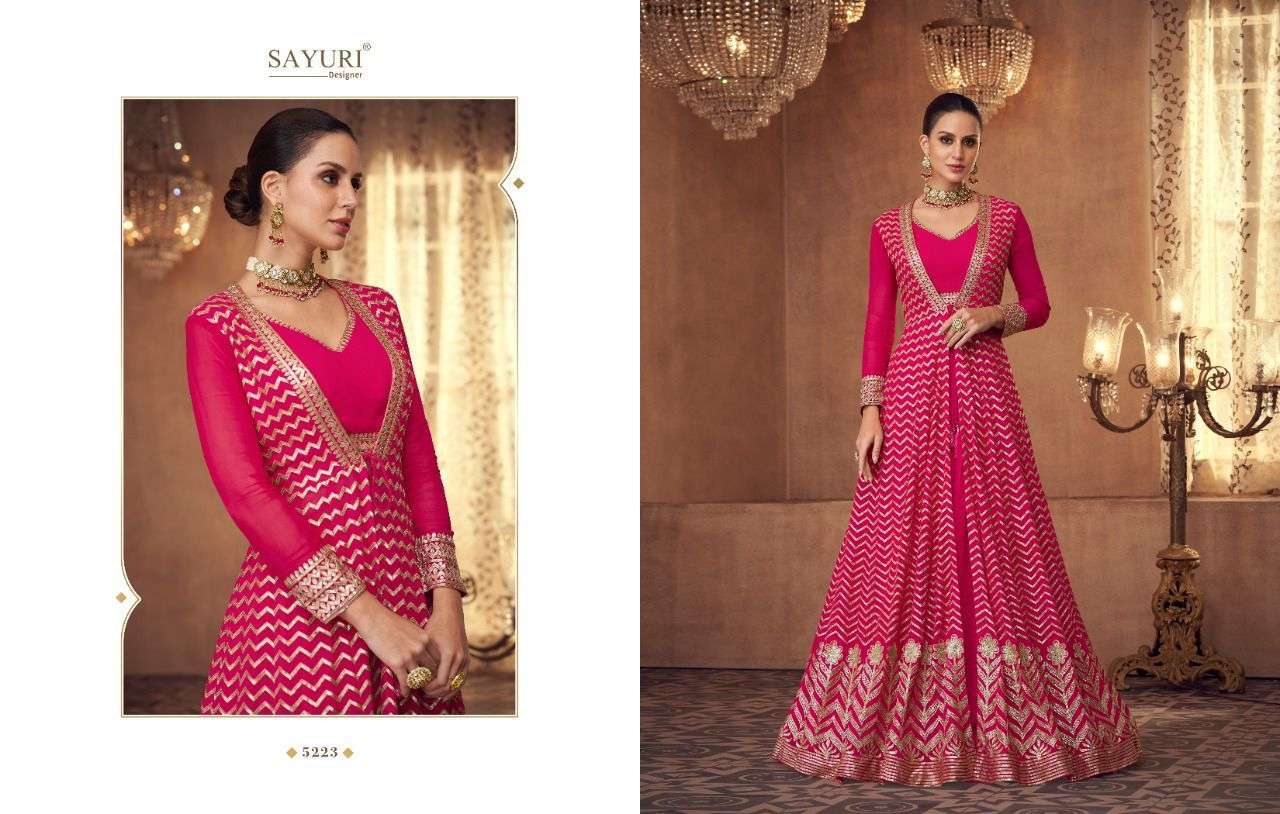 Queen By Sayuri 5222 To 5224 Series Beautiful Stylish Fancy Colorful Casual Wear & Ethnic Wear Georgette Embroidered Gowns With Dupatta At Wholesale Price