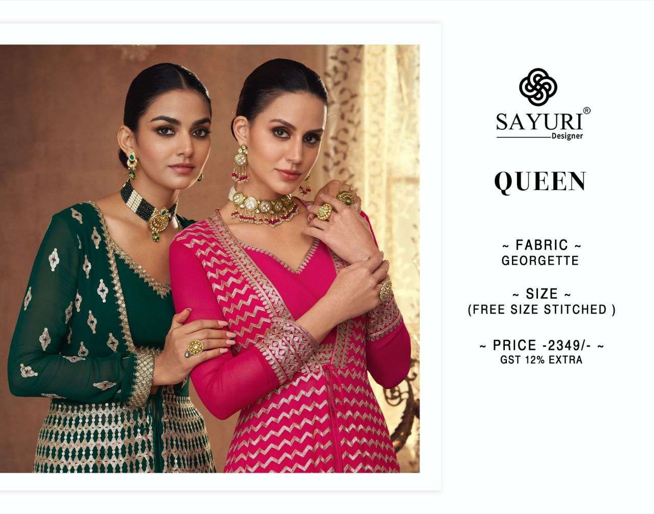 Queen By Sayuri 5222 To 5224 Series Beautiful Stylish Fancy Colorful Casual Wear & Ethnic Wear Georgette Embroidered Gowns With Dupatta At Wholesale Price